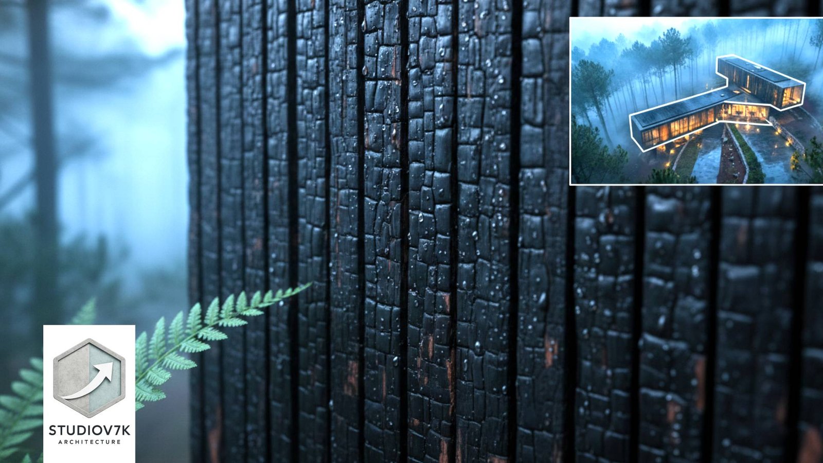 IMAGEN - StudioV7k - Arquitectura - architecture - Residencia Bio Adaptativa México - Madera Laminada Cruzada CLT carbonizada al exterior - 07