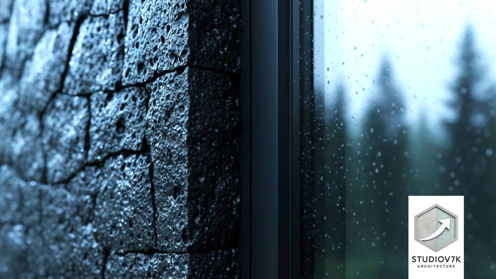 IMAGEN - StudioV7k - Arquitectura - architecture - Residencia Bio Adaptativa México - Primer plano de la piedra volcánica del muro exterior - 07